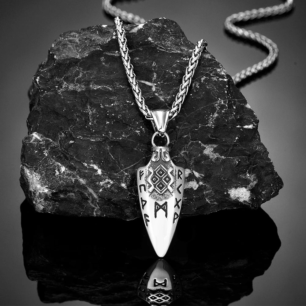 Runes Arrowhead Pendant